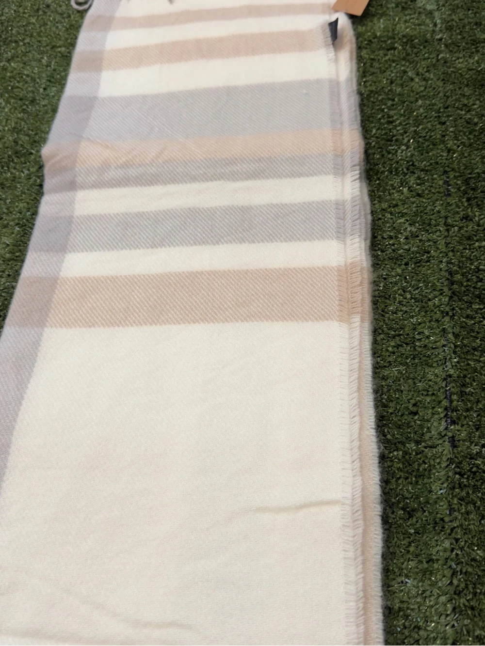Steve Madden Beige Plaid Scarf